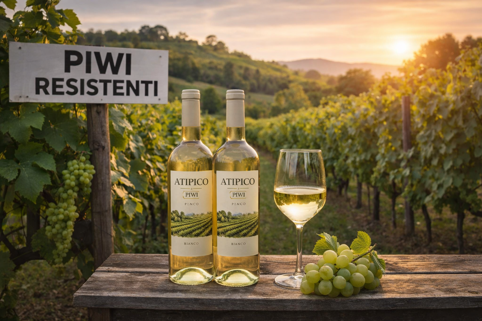 Grappoli di un vitigno PIWI osservati in vigneto