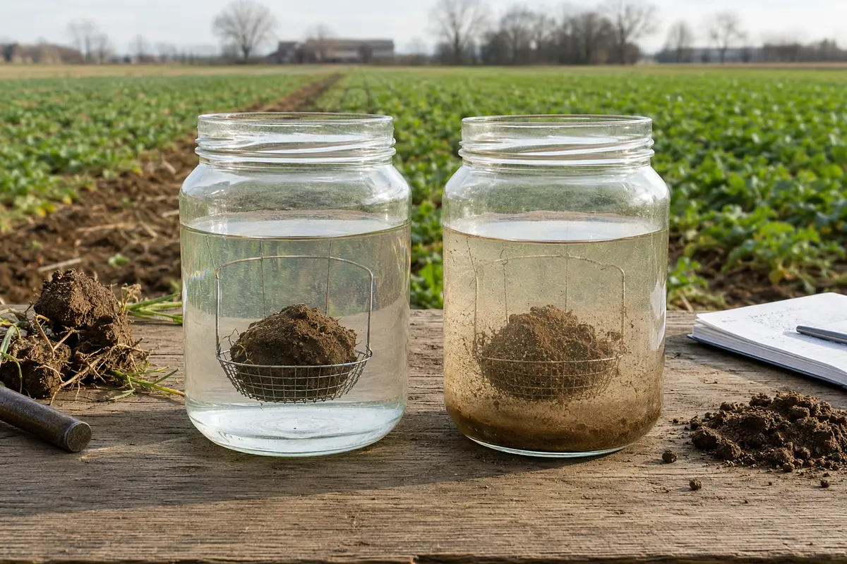 Confronto tra aggregati di suolo immersi in acqua